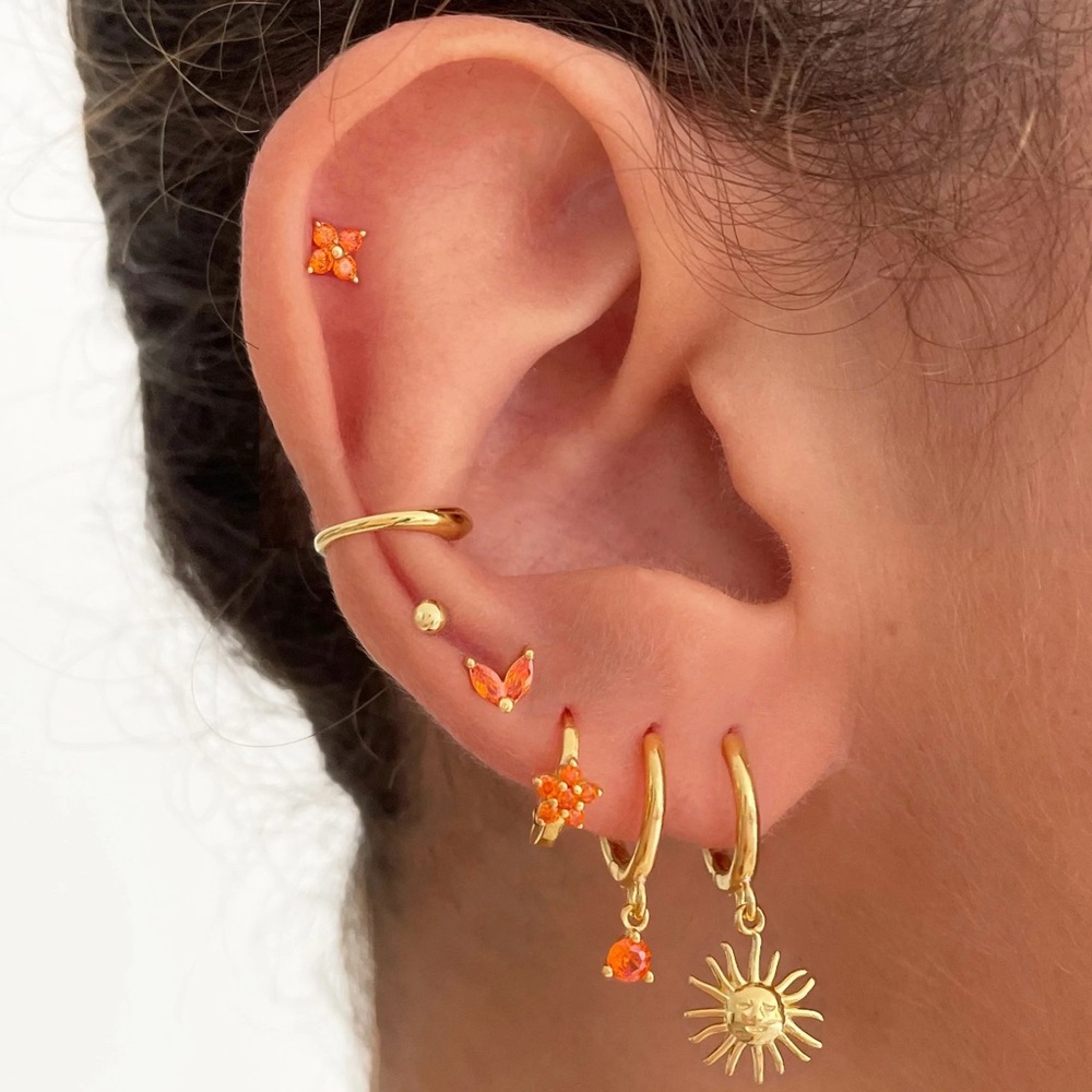 Gold Bohemian Sun face Drop Earrings*Boho Earrings*Celestial Earrings*Waterproof